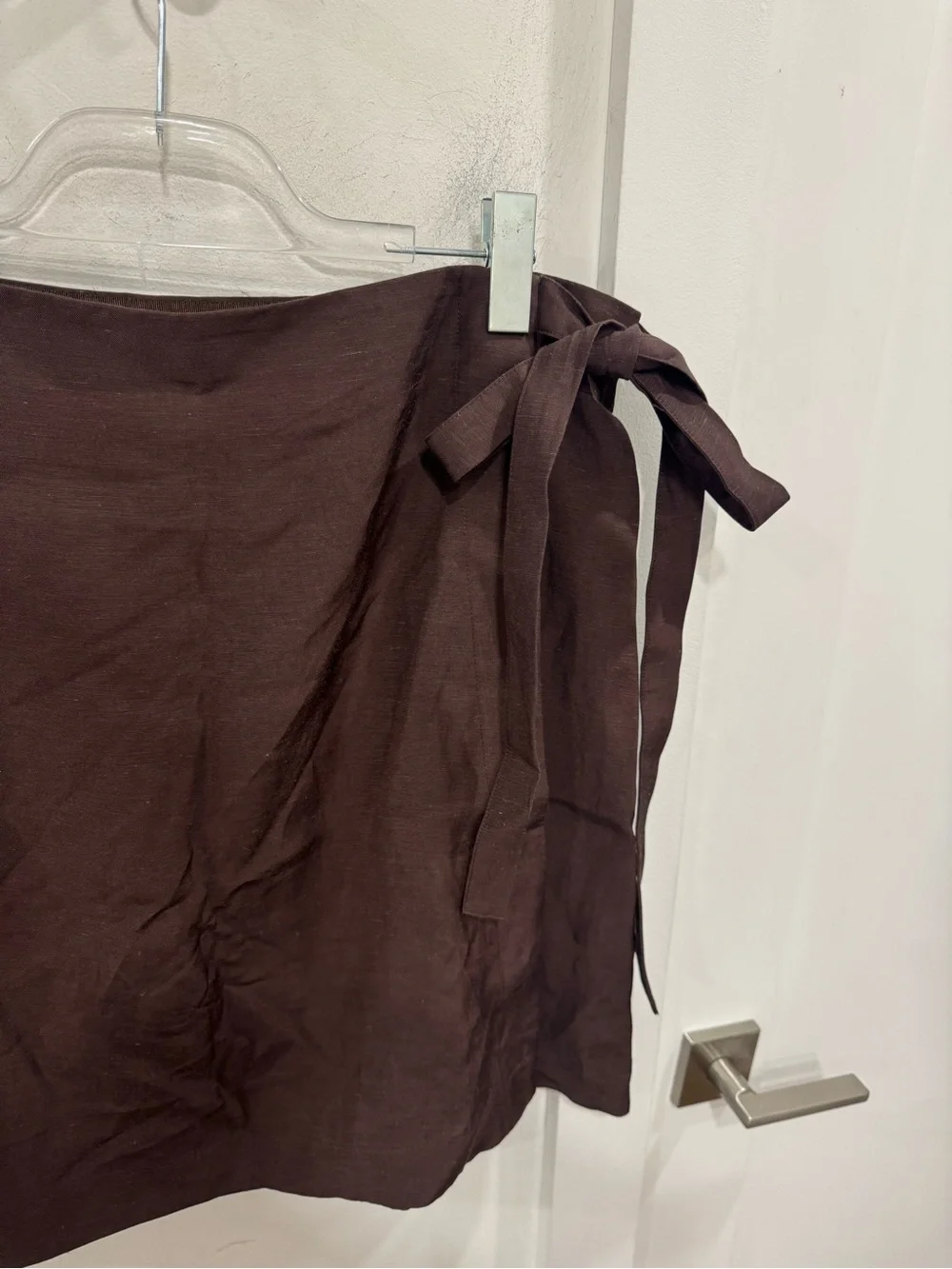J. Crew Fairfax Faux-Wrap Skirt in Linen Blend